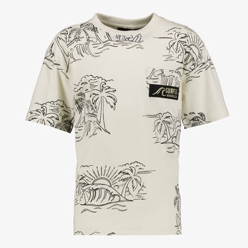 Jongens T-shirt beige met palmbomen