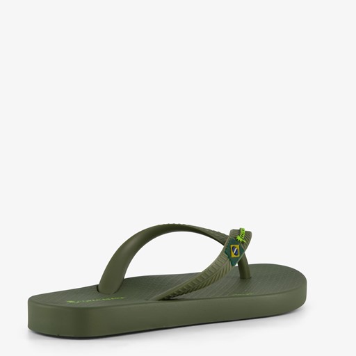 Kinder teenslippers kaki groen