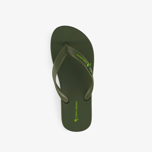 Kinder teenslippers kaki groen