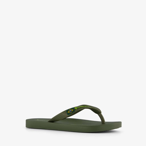 Kinder teenslippers kaki groen