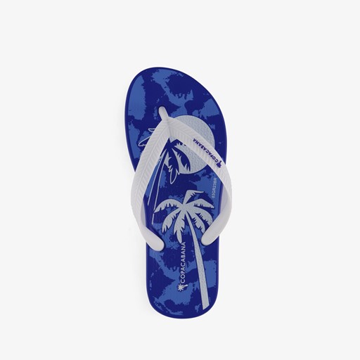 Kinder teenslippers blauw met print