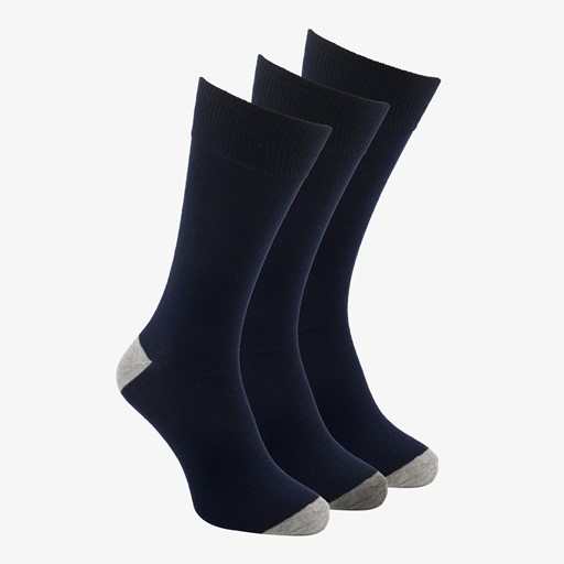 3 paar lange herensokken blauw