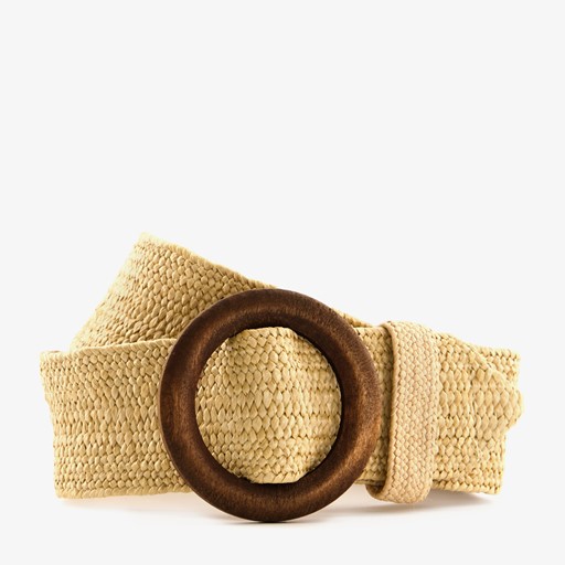 Gevlochten dames riem beige