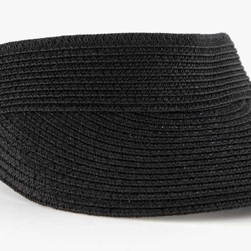 Dames stro zonneklep zwart