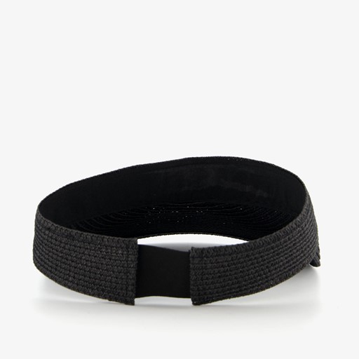 Dames stro zonneklep zwart