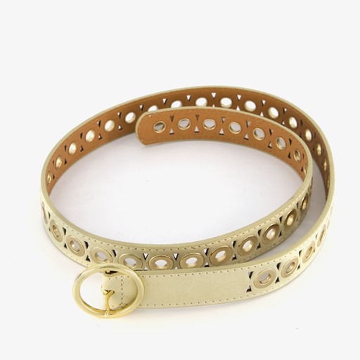 Dames riem beige goud