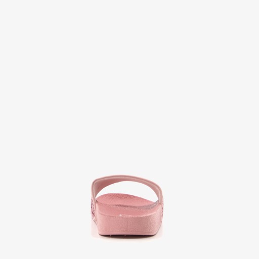 Meisjes badslippers roze met glitters