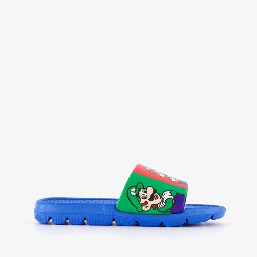 Super Mario kinder badslippers blauw