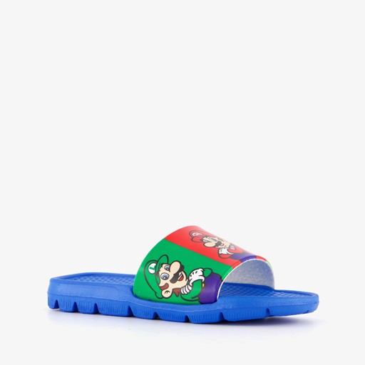 Super Mario kinder badslippers blauw