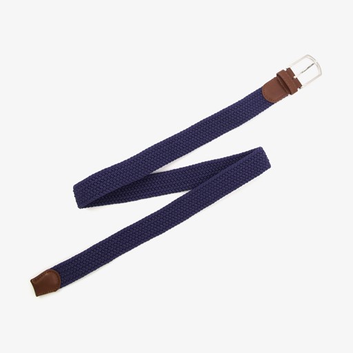 Gevlochten heren riem donkerblauw
