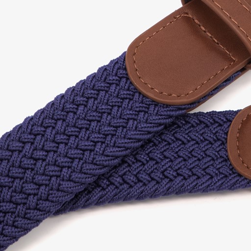 Gevlochten heren riem donkerblauw