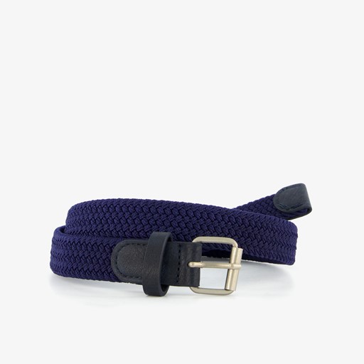 Jongens riem donkerblauw gevlochten