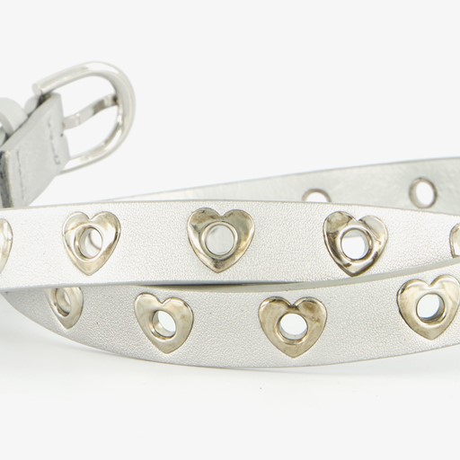 Meisjes riem wit met hartjes