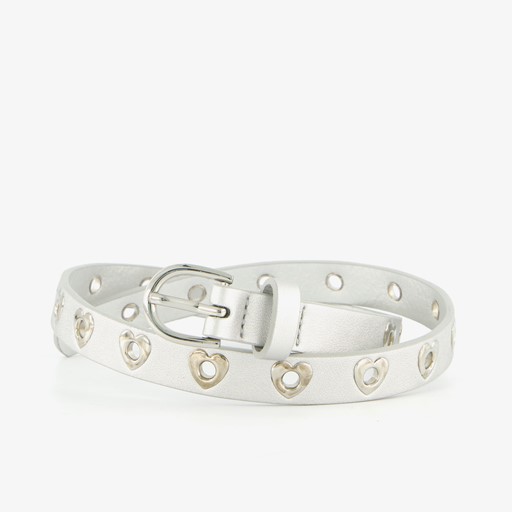 Meisjes riem wit met hartjes