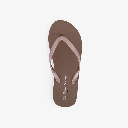 Dames teenslippers bruin