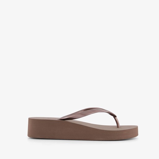 Dames teenslippers bruin