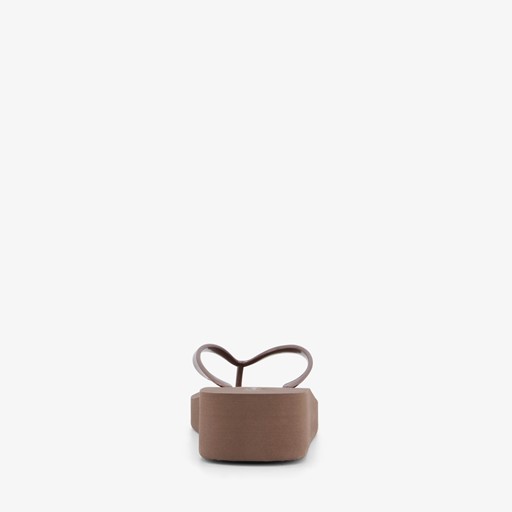 Dames teenslippers bruin