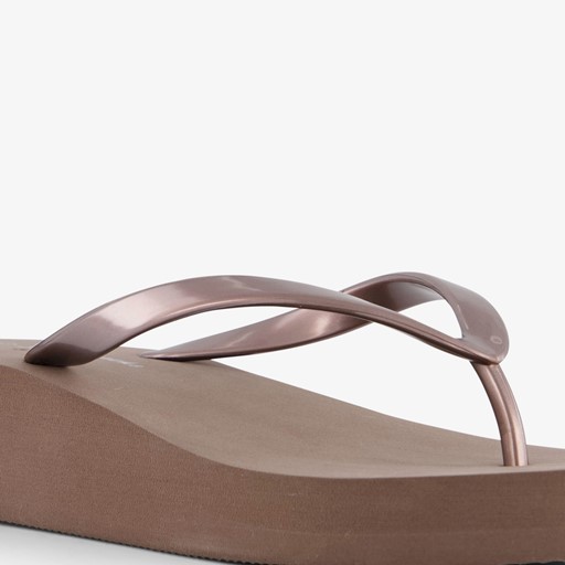 Dames teenslippers bruin