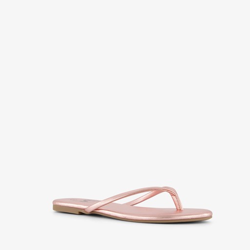 Dames teenslippers rosé goud