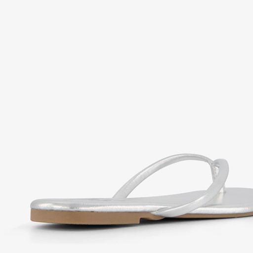 Dames teenslippers zilver