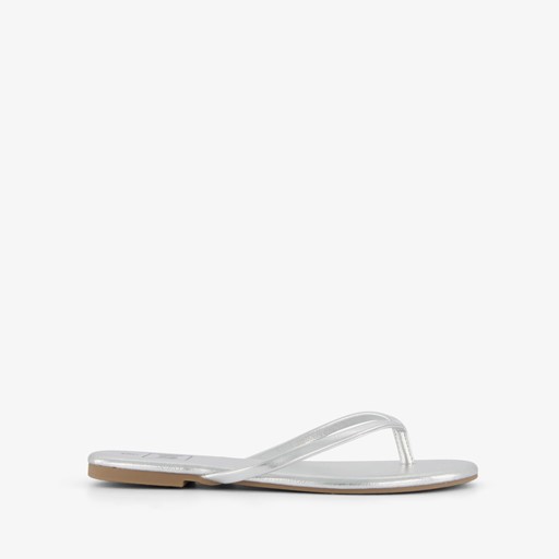 Dames teenslippers zilver