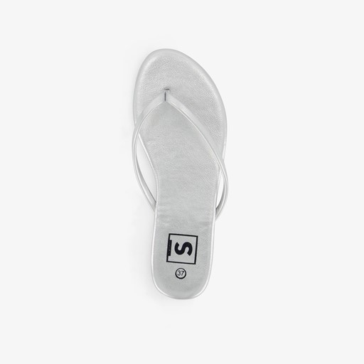 Dames teenslippers zilver