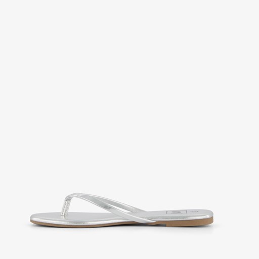 Dames teenslippers zilver