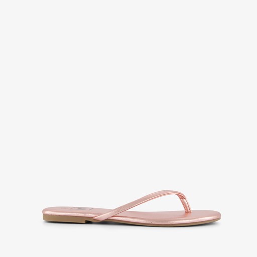 Dames teenslippers rosé goud