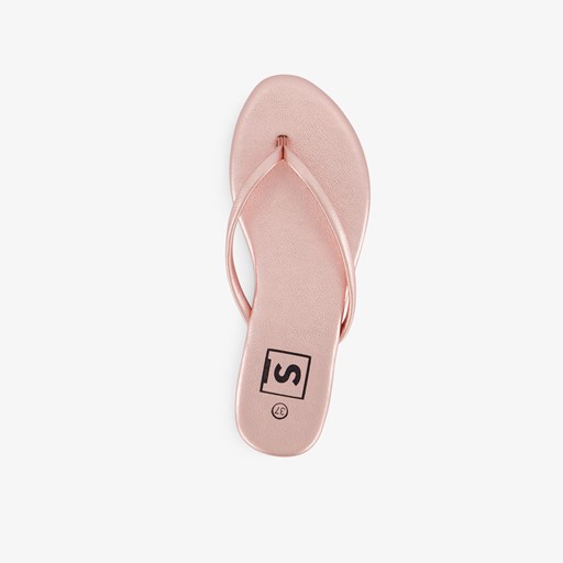 Dames teenslippers rosé goud
