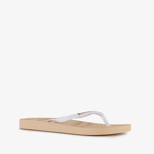 Dames teenslippers beige