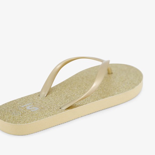 Dames teenslippers goud