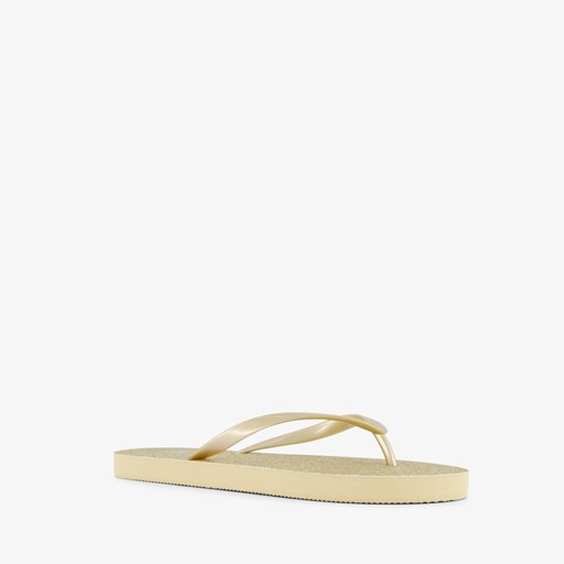 Dames teenslippers goud