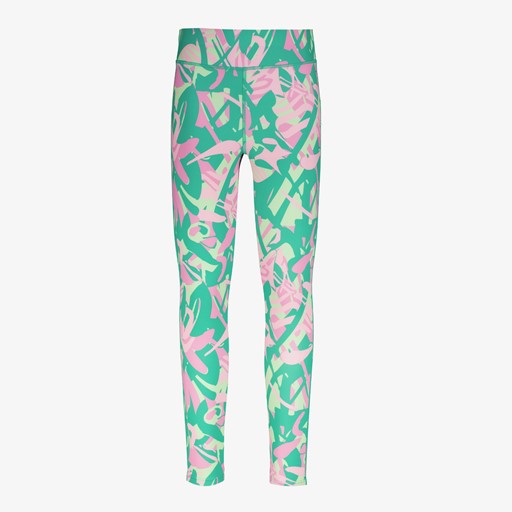 Meisjes sportlegging met print groen roze