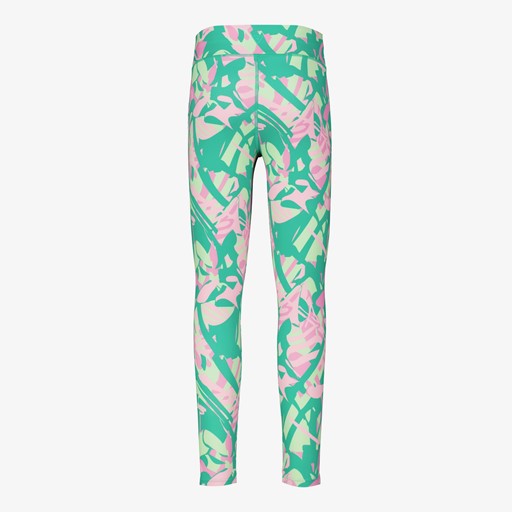 Meisjes sportlegging met print groen roze