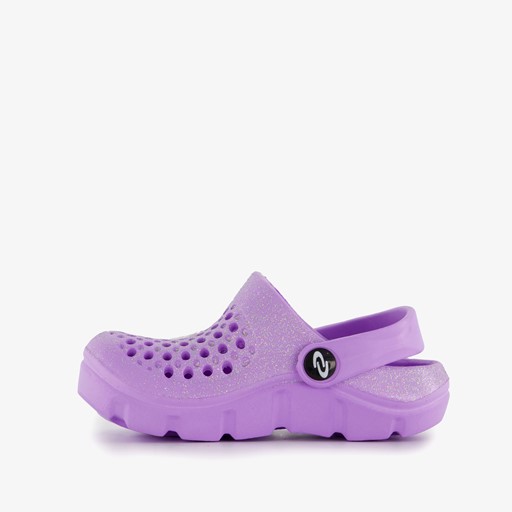 Kinder klompen paars met glitters en eenhoorn