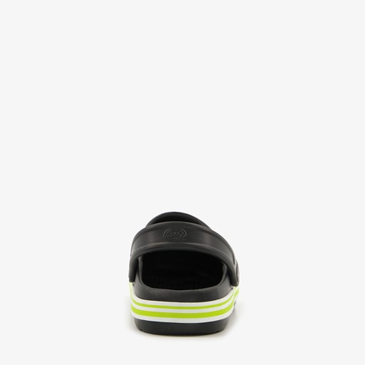 Kinder klompen zwart met gele zool