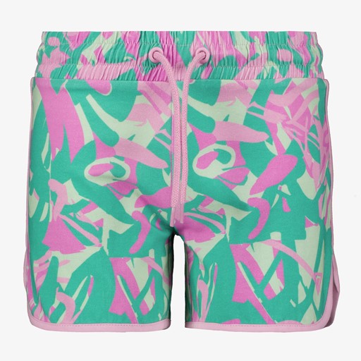 Meisjes sweatshort roze mintgroen