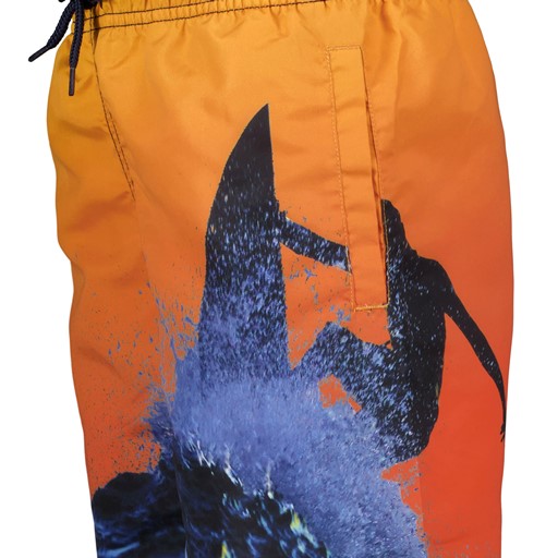 Heren zwemshort met surf print oranje