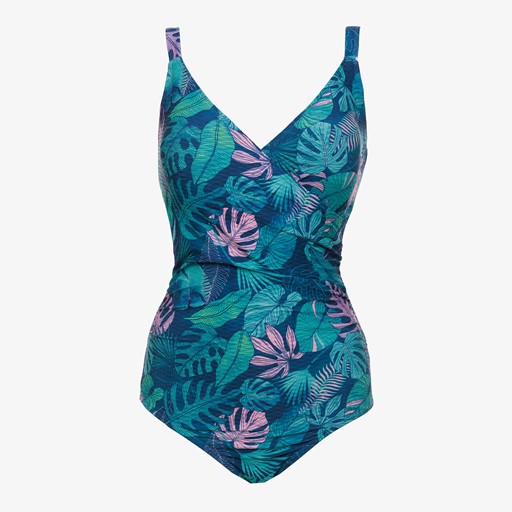 Voorgevormd dames badpak print blauw