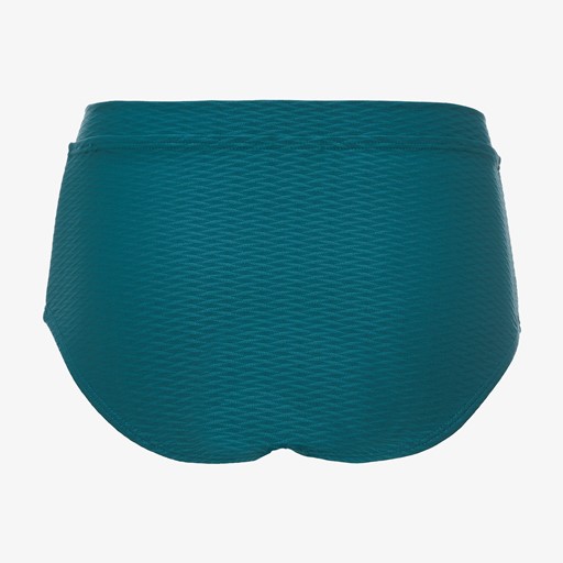 Bikini hipster broekje met overslag petrol