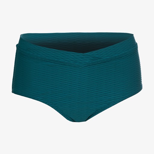 Bikini hipster broekje met overslag petrol