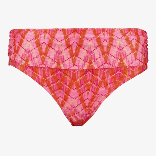 Dames bikinibroekje met overslag print roze
