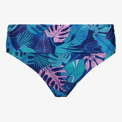 Dames bikinibroekje met overslag print blauw