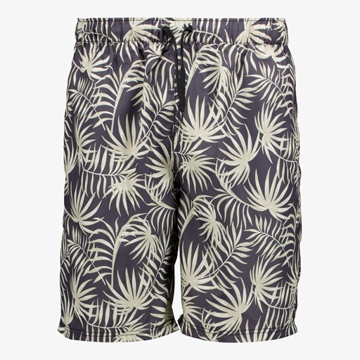 Heren zwemshort bloemenprint beige