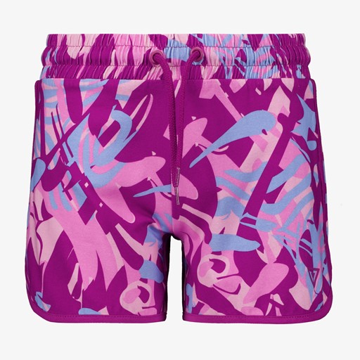 Meisjes sweatshort met print paars