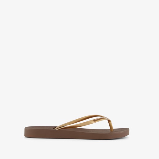 Dames teenslippers bruin