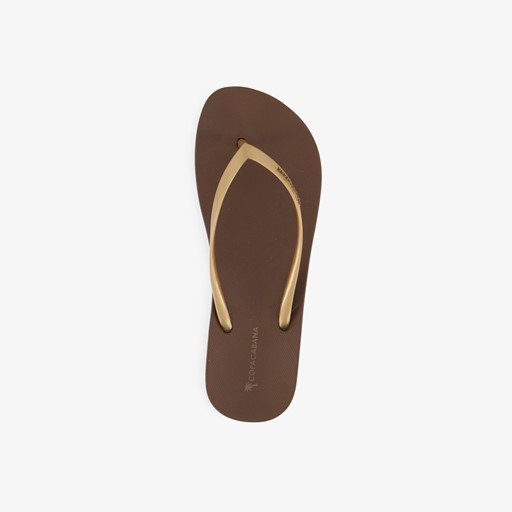 Dames teenslippers bruin