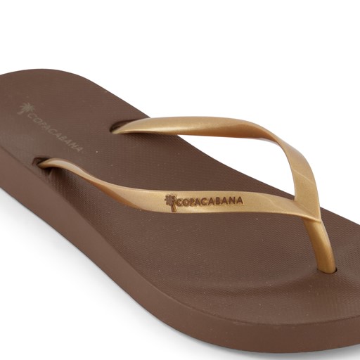 Dames teenslippers bruin