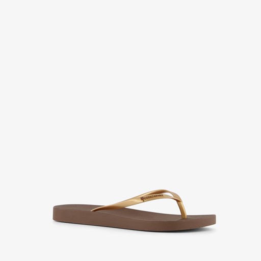 Dames teenslippers bruin