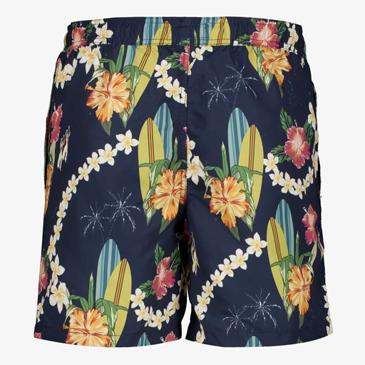 Heren zwemshort met bloemenprint blauw